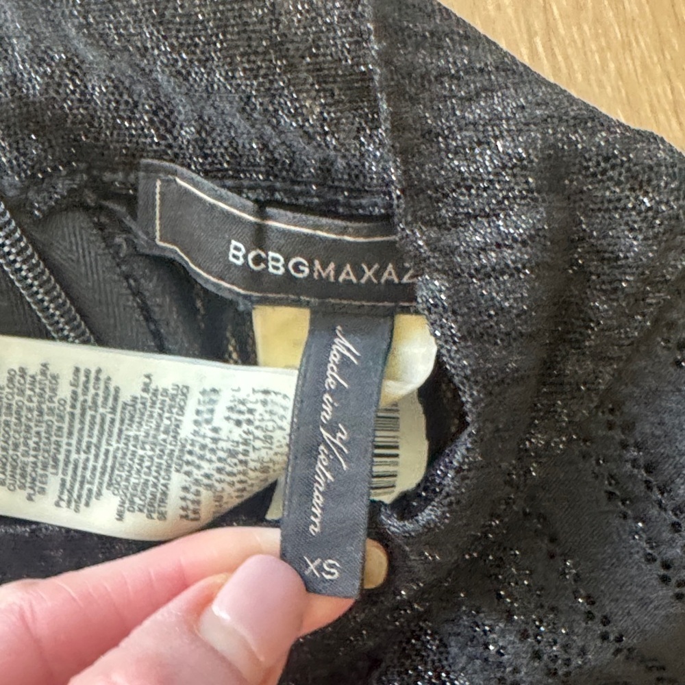 BCBGMaxAzria Sheer Black Long Sleeve Bodysuit - Picture 5 of 5